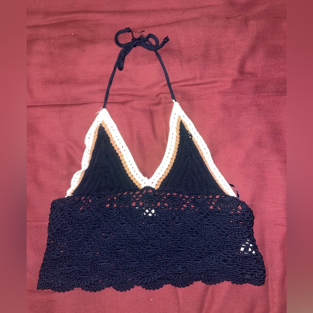 Crotchet neck tie top